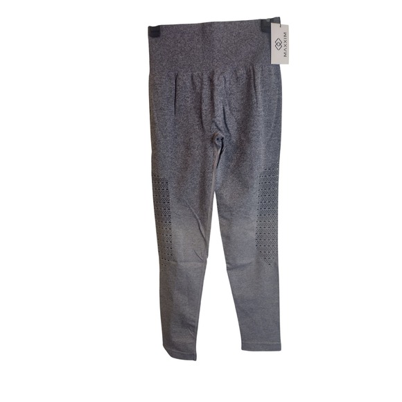MAXXIM Pants - Maxxim Womens High Waist Seamless Ombre Mesh Cutout Leggings Charcoal Gray L